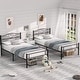 preview thumbnail 2 of 32, VECELO Twin Size Metal Bed Frame Set of 2 Victorian Style Kids Beds with Heart Pattern Headboard No Box Spring Needed