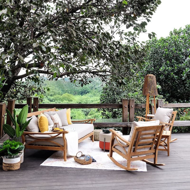 Cambridge Casual Lowell Teak Patio Daybed with Cushion