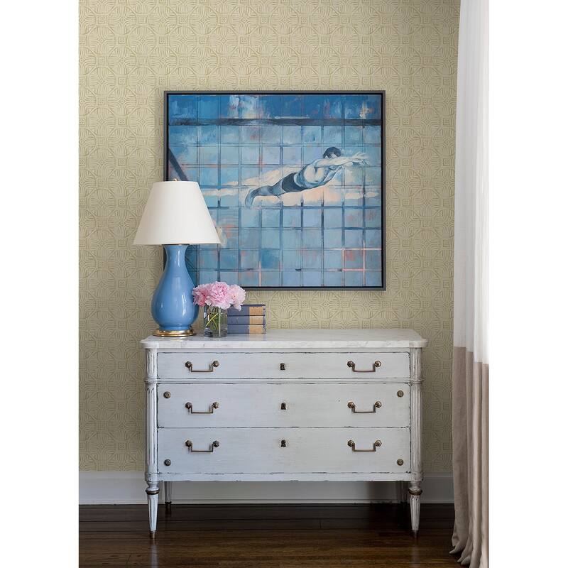 Chesapeake Sandee Butter Medallion Wallpaper