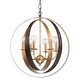 preview thumbnail 1 of 3, Luna 6 Light Bronze & Gold Sphere Large Chandelier - 21'' W x 23'' H 21'' W x 23'' H