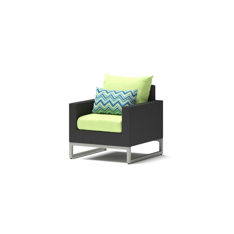 Milo Espresso 5 Piece Sunbrella Outdoor Patio Club Chair Conversation Set