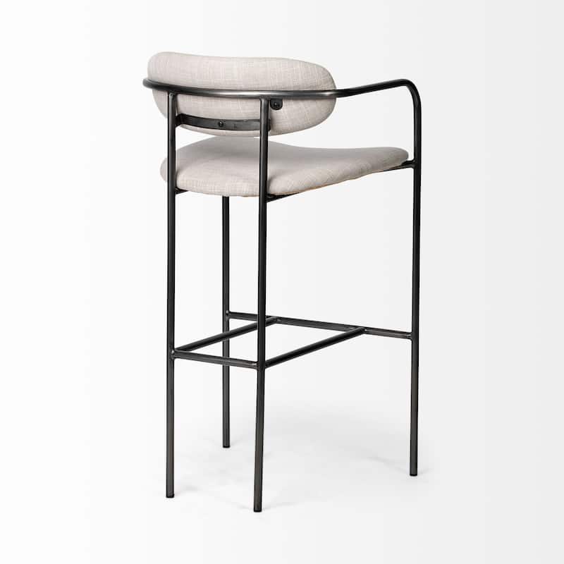 Parker Beige Fabric Seat with Dark Grey Metal Frame Bar Stool