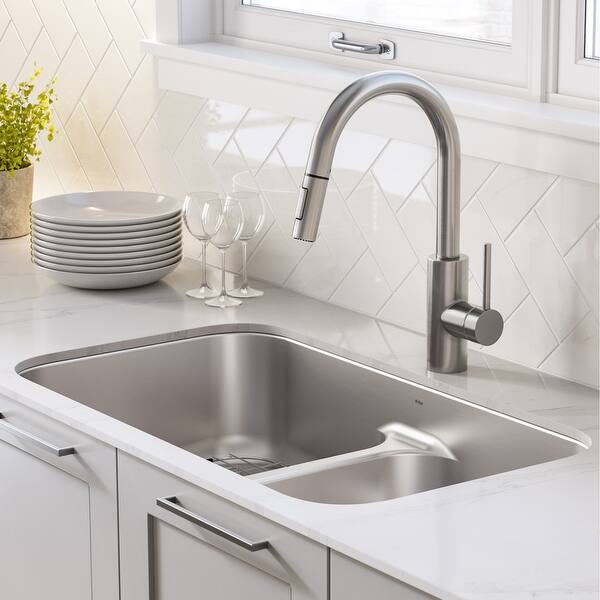 Shop Kraus Premier Stainless Steel 32 Inch 2 Bowl Undermount Kitchen Sink Overstock 28221213