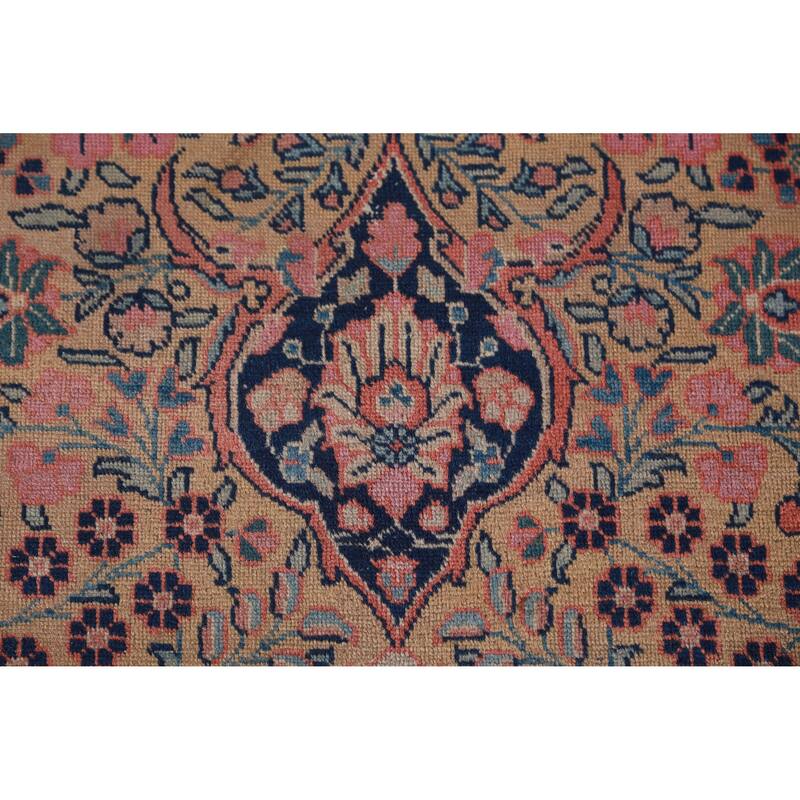 Hand Knotted Oriental 100% Wool Carpet Traditional Floral Brown Tabriz Area Rug - 13' 5'' X 9' 9''