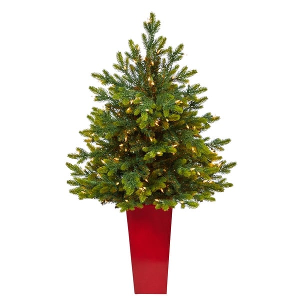 slide 2 of 5, 44" Artificial Christmas Tree with 150 Lights in Planter