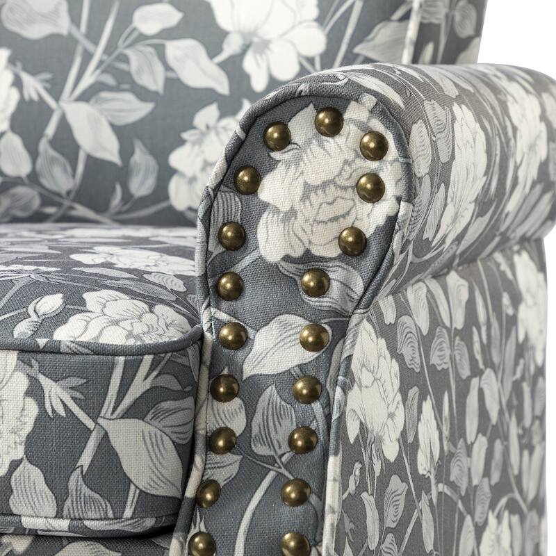 Nyctelius Nailhead Trim Traditional Accent Armchair with Rolled Arms by HULALA HOME