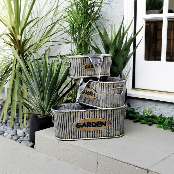 Alpine Corporation 3-Tier Tin Outdoor Fountain, 20-Inches. Opens flyout.