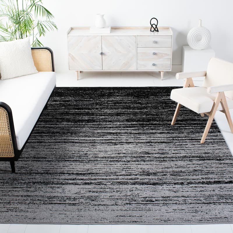 SAFAVIEH Adirondack Vera Modern Ombre Distressed Area Rug - 8' x 10' - Silver/Black