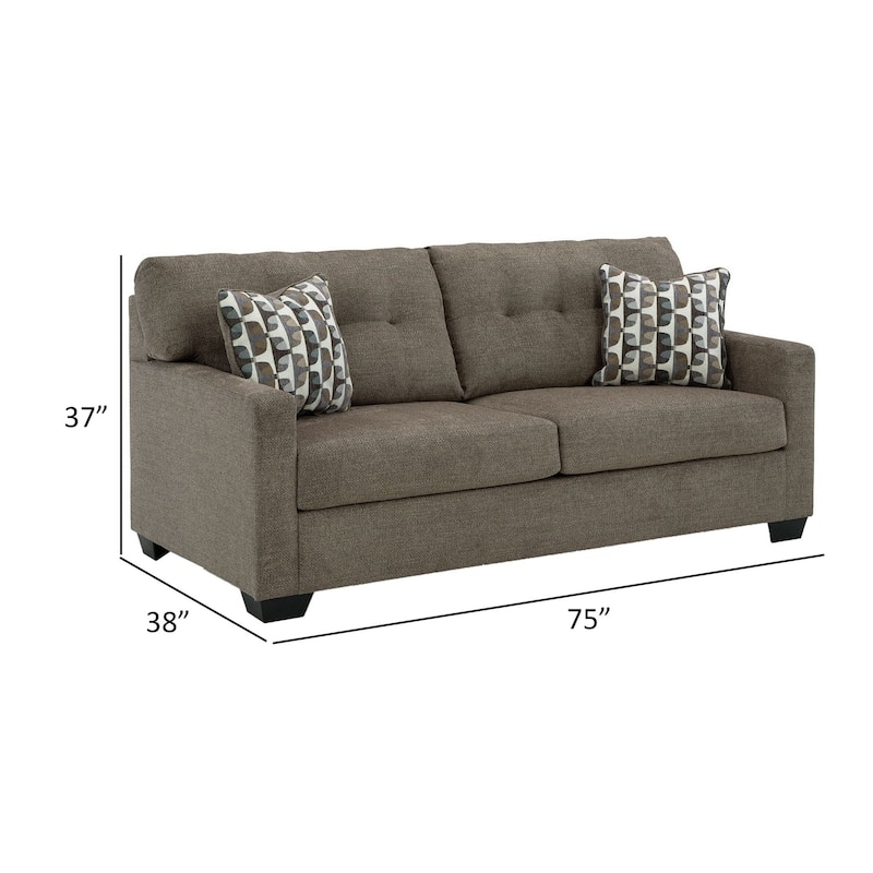 Joey 75 Inch Full Size Sofa Sleeper, Integrated Mattress, Brown Polyester