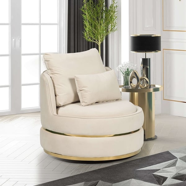 Elegant 35 4 Round Swivel Barrel Chair On Sale Overstock 31784288