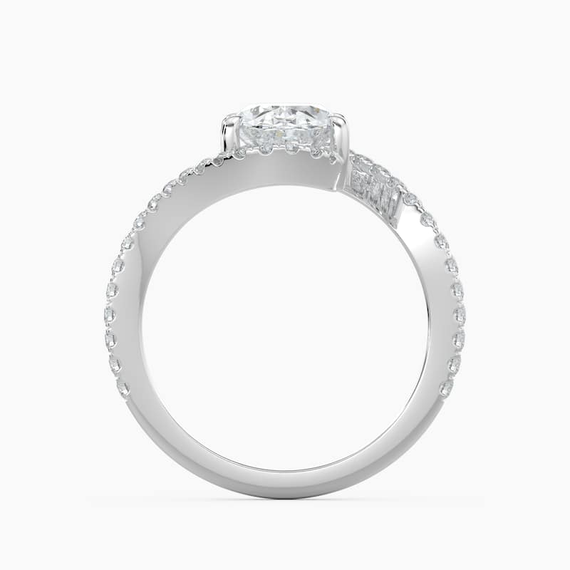 Auriya 14k Gold Oval Lab Grown Diamond Bypass Engagement Ring 1.00 to 5.00 ct. tw. (F-G, VS)