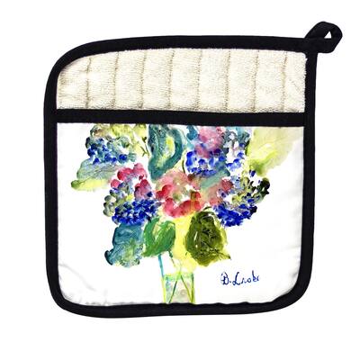 Vase of Hydrangeas Pot Holder - 9x9