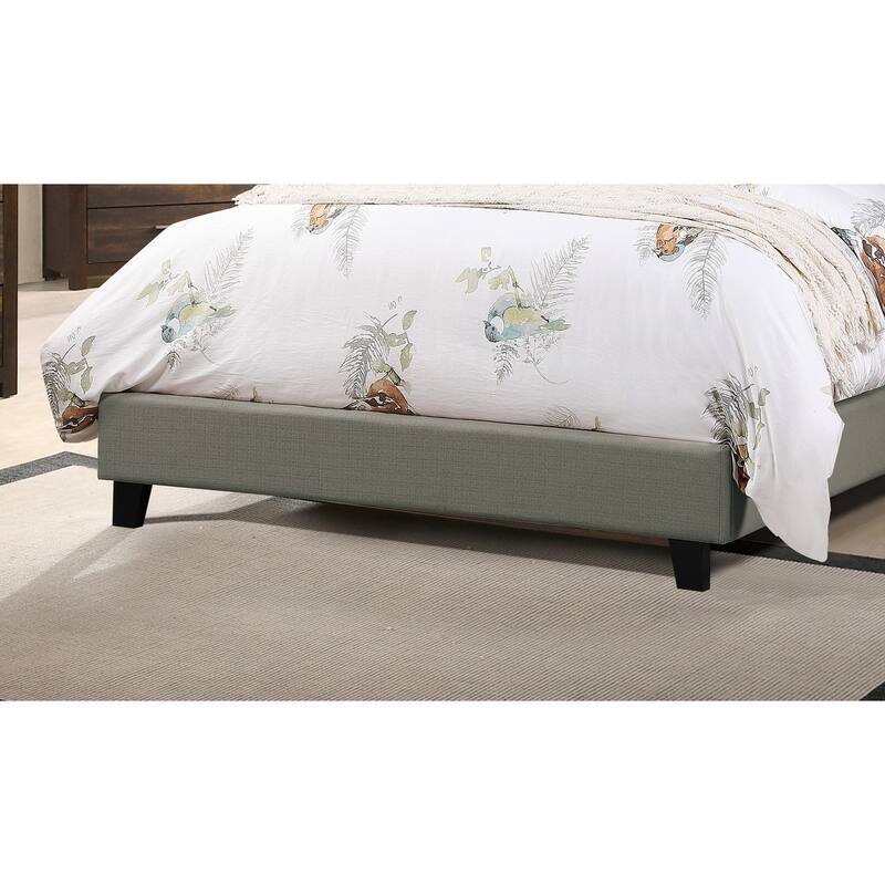 Full Size Adjustable Upholstered Bed Frame with Tufted Arch Headboard, Grey Polyfiber, No Box Spring Required