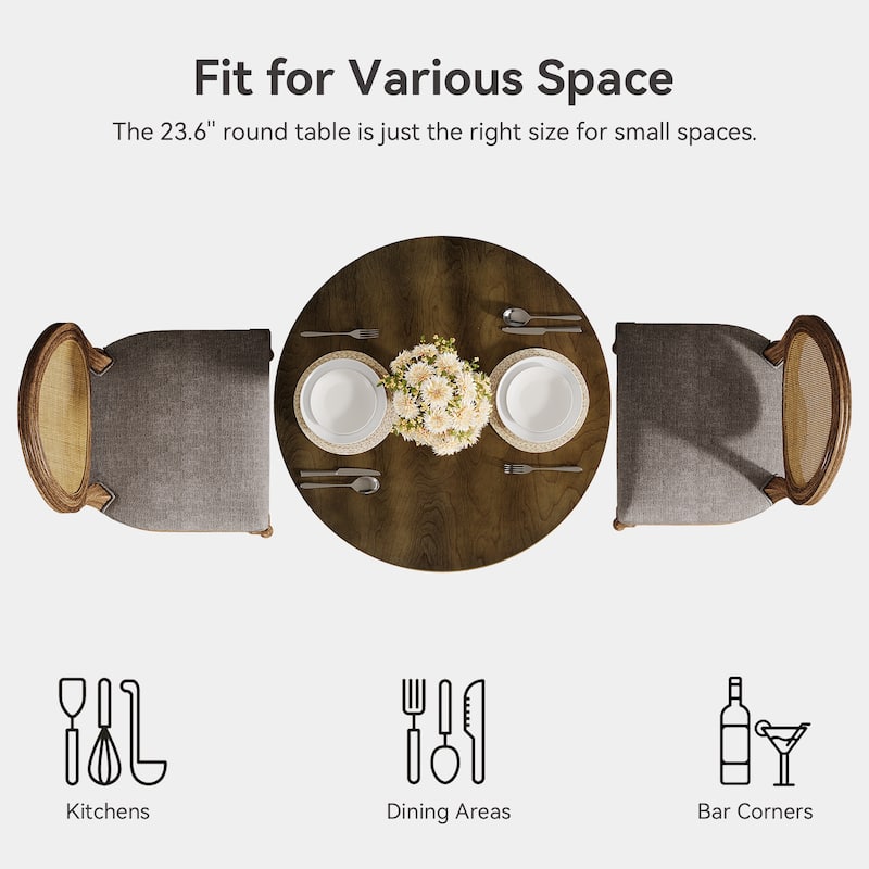 23" Solid Wood Pedestal Dining Table