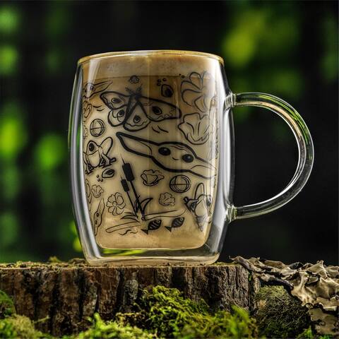 Star Wars Mandalorian The Child All Around Glass Mugs 5.4 oz-Set of 2