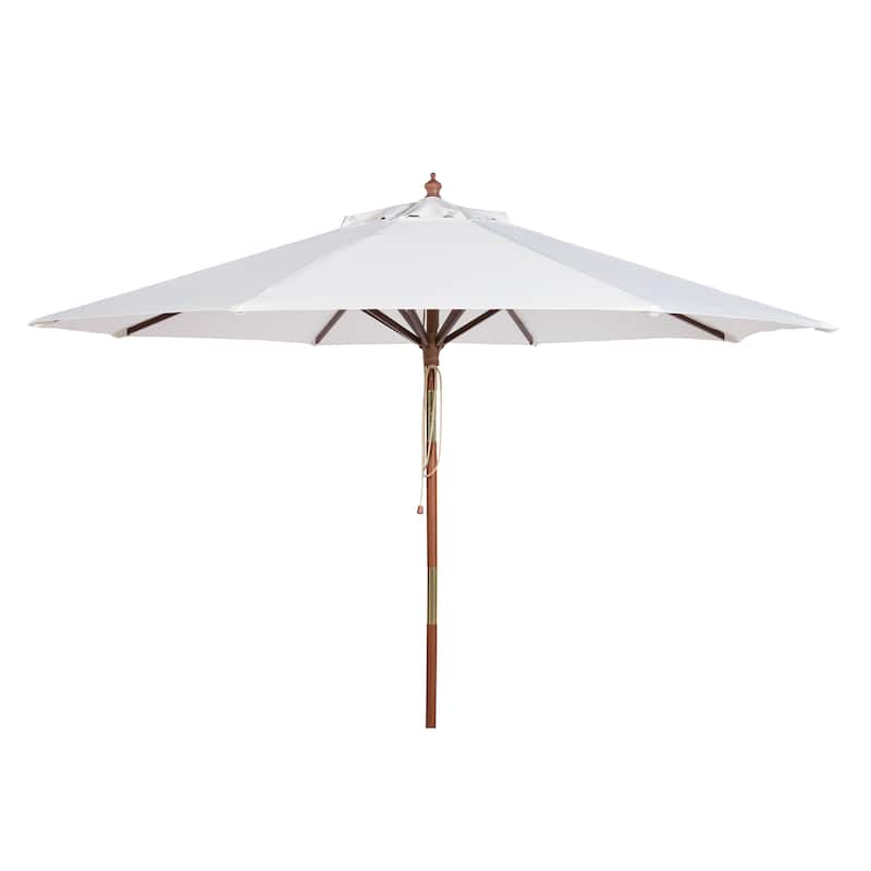 SAFAVIEH Zlatana 9 Ft Wooden Outdoor Umbrella