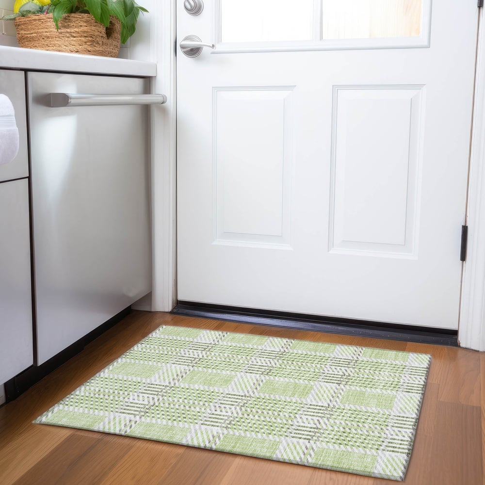 Premium Washable Super Soft Modern Plaid Mayfield Rug
