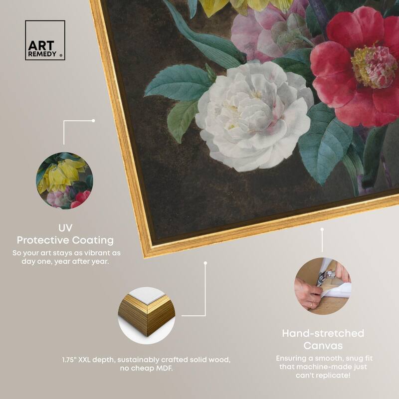 Four Peonies and a Crown Canvas by Art Remedy