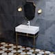 Claire Ceramic Console Sink White Basin Gold Legs - 40" - Gold