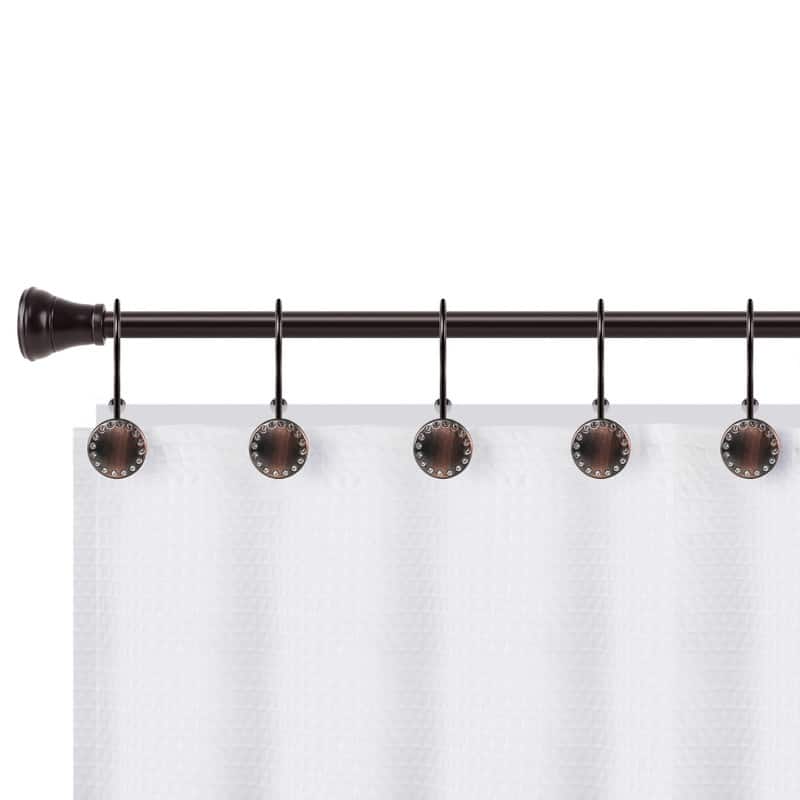Utopia Alley Shower Hooks, Double Shower Curtain Hooks for Bathroom, Crystal Design, Set of 12