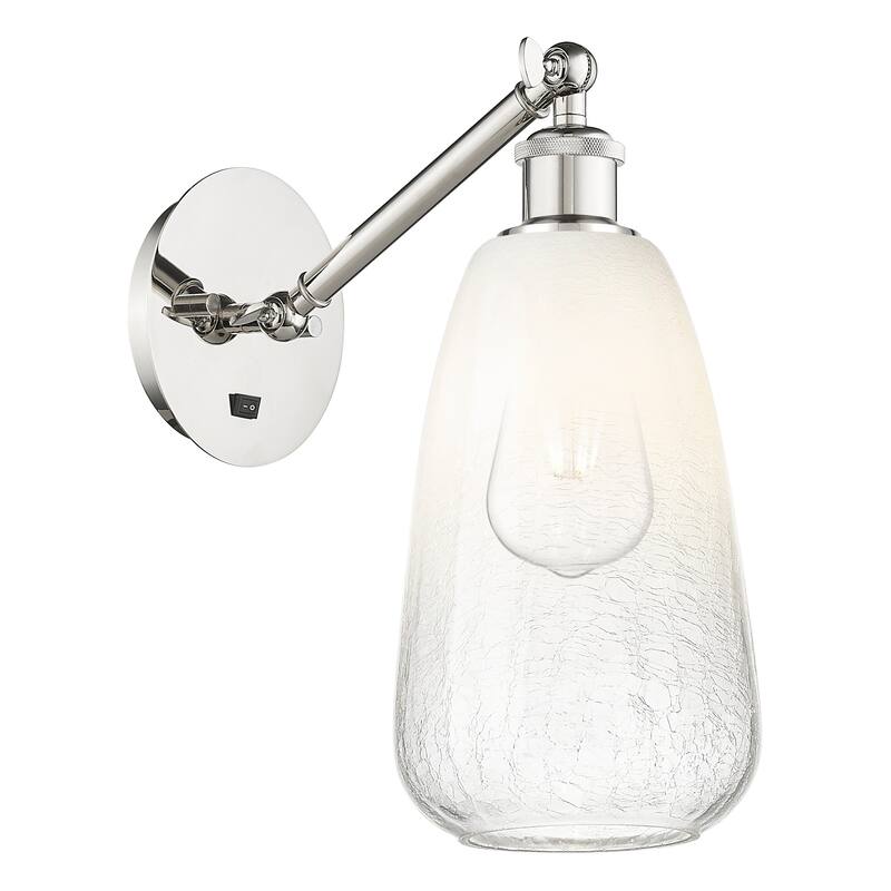 Innovations Lighting 317-1W-13-6 Brookhaven Almond Sconce Brookhaven - Polished Nickel / Opal