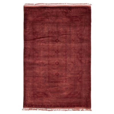 ECARPETGALLERY Hand-knotted Color Transition Burgundy Wool Rug - 6'6 x 10'0