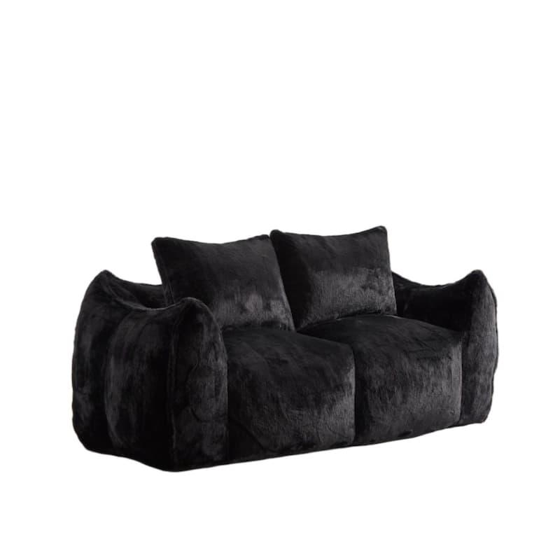 Giant Lazy Bean Bag Couch Chair Ultra Soft Fluffy Loveseat Sofa Chaise Lounge Indoor Cozy Faux Fur Reading Chair with Pillows