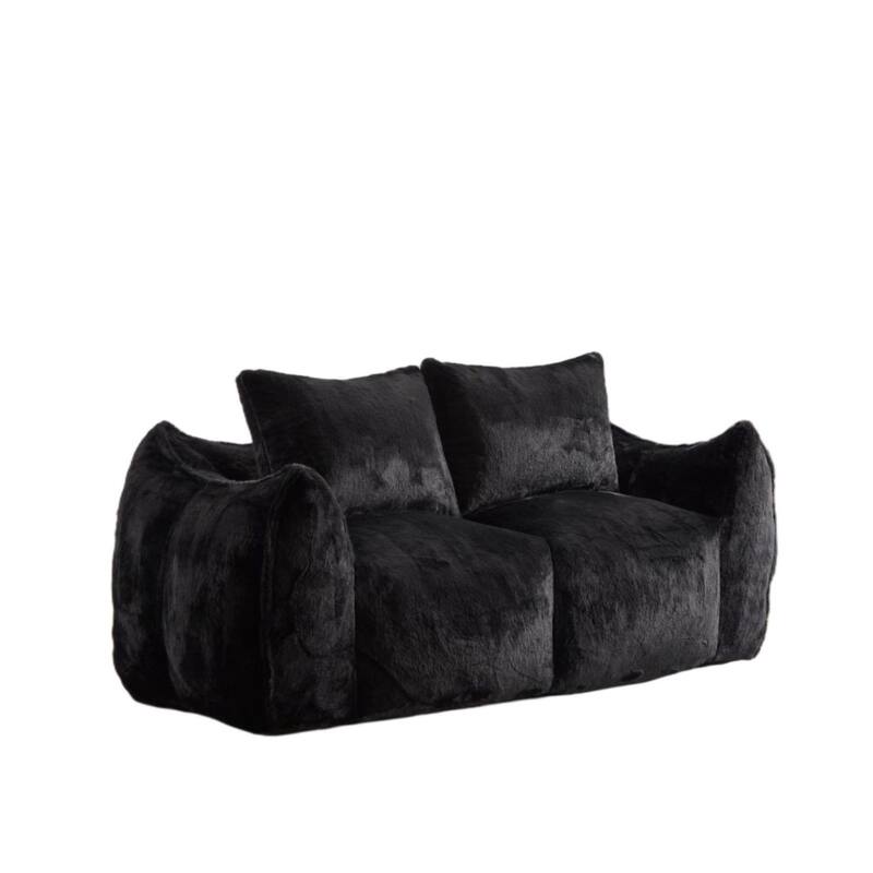 Oversized Bean Bag Sofa Reading Chair, 2-Seater Giant Bean Bag Couch with Pillows, Loveseat Chaise Lounge Sofa Chair