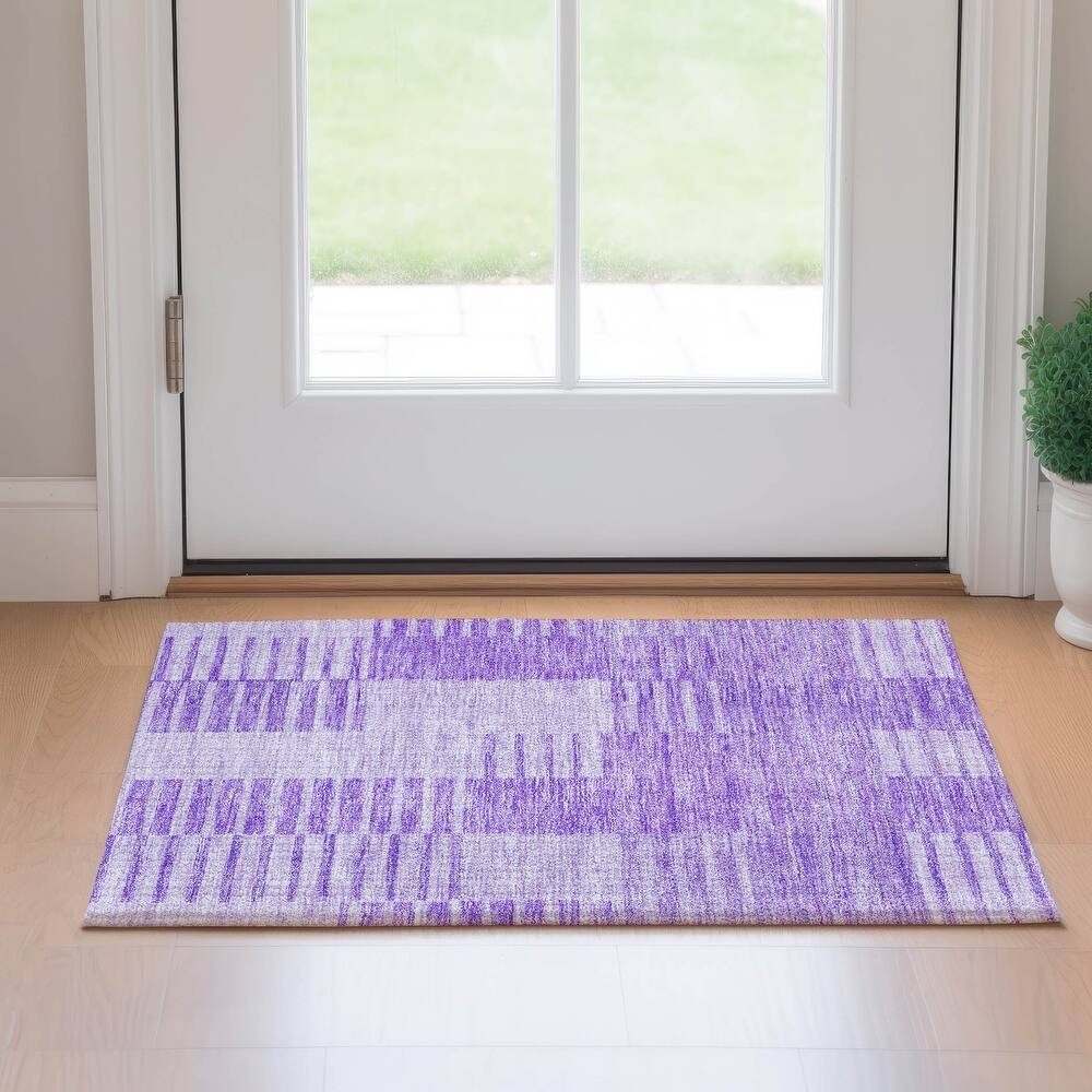 Premium Washable Super Soft Stripe Geo Mayfield Rug