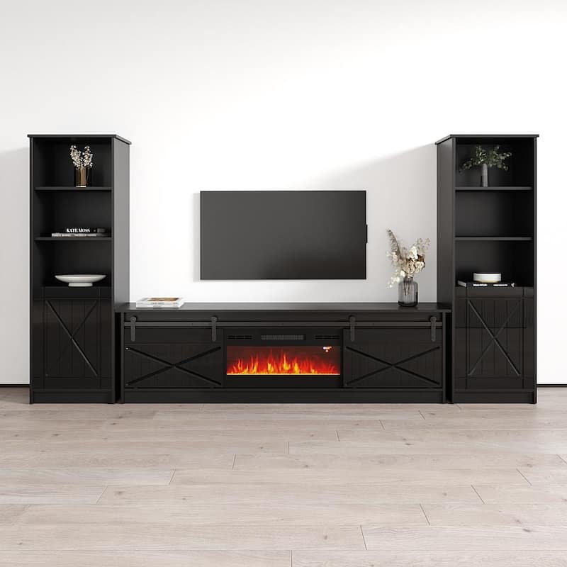 Granero BL-EF Fireplace Entertainment Center - Black