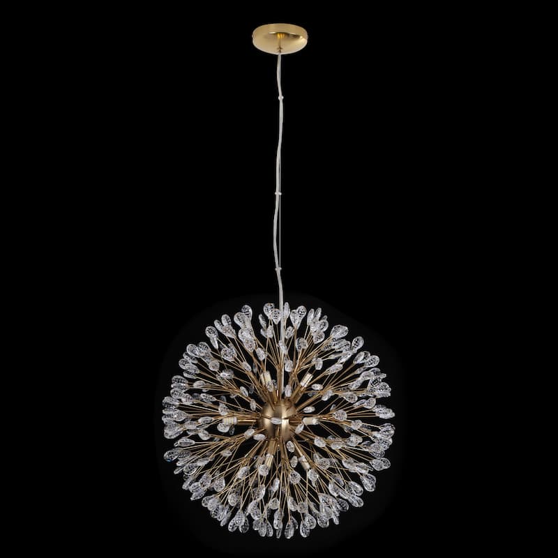 9/12-Light Modern Glam Linear Sputnik Starburst Beaded Crystal Chandelier Firework Kitchen Island Pendant