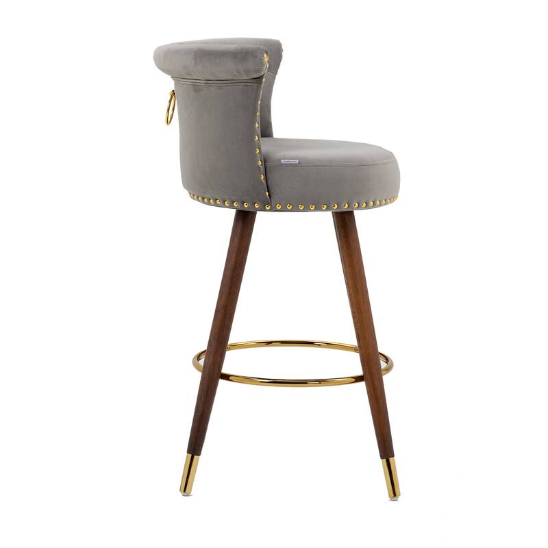 Swivel Bar Stools with Backrest Footrest - 21.85*20.08*36.02Inch