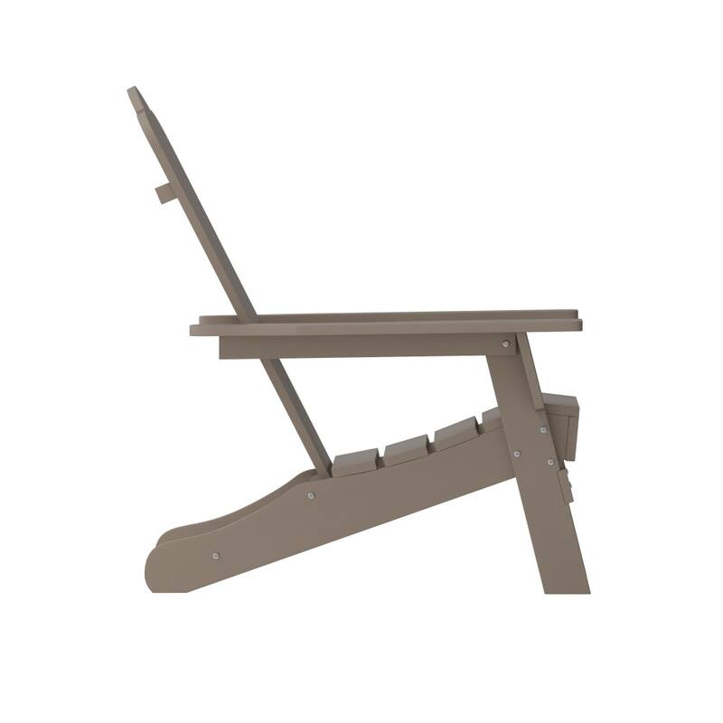 Commercial Grade All-Weather Adirondack Chair with Swiveling Cupholder