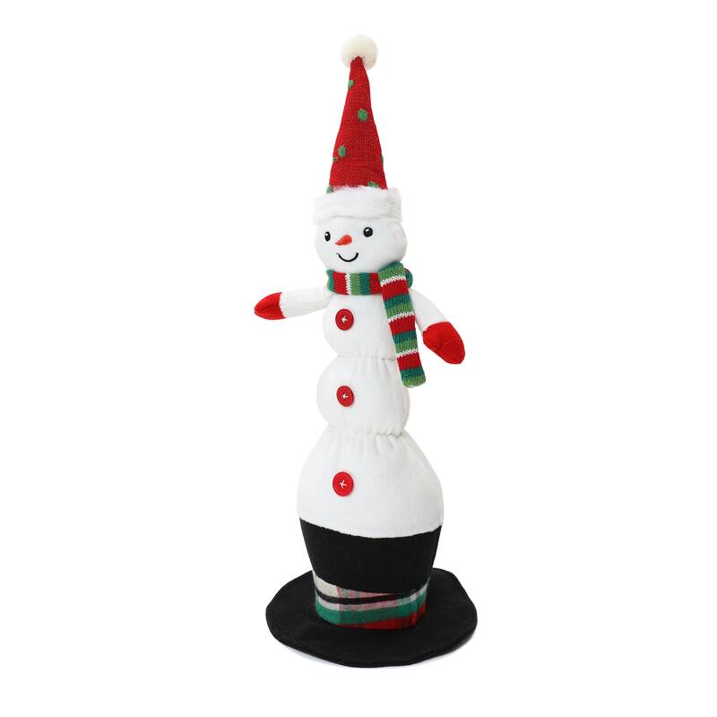 Animated Singing 18.5" Tall Snowman Holiday Decoration, Battery Operated - 18.5" H x 7" Diameter