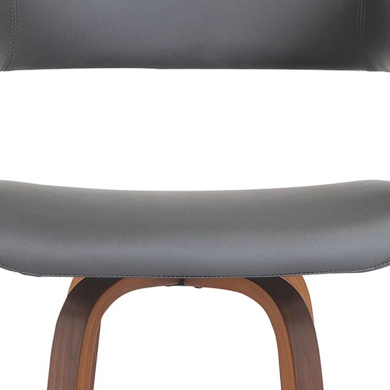 Modern Faux Leather Swivel Bar Stool with Full Back and Bucket Seat