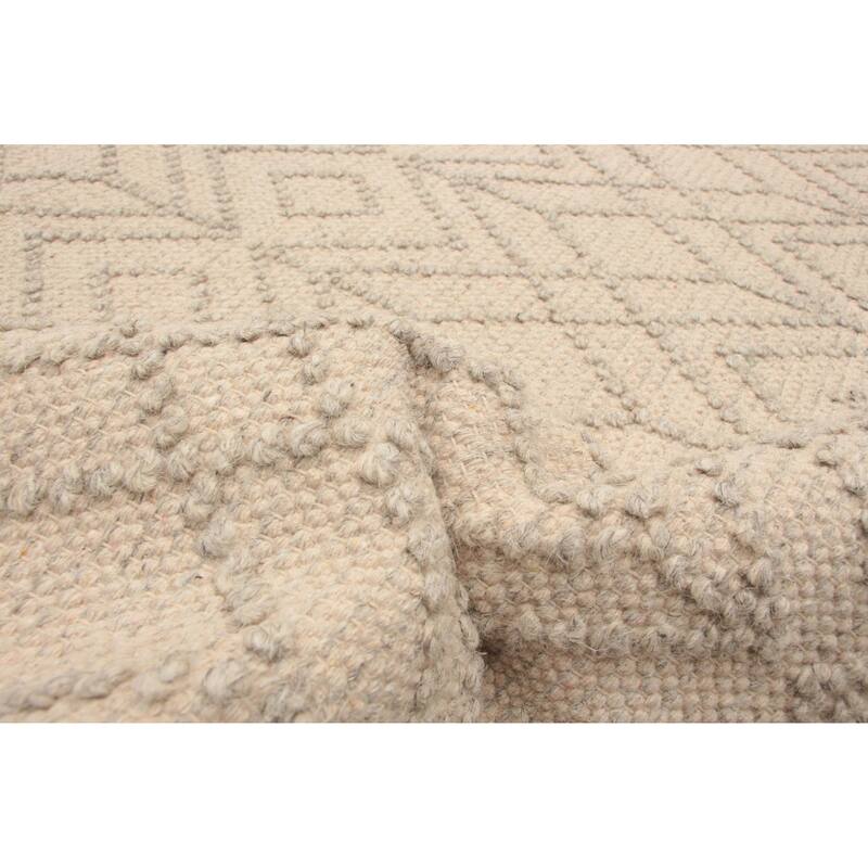 ECARPETGALLERY Braid weave Sienna Khaki Wool Rug - 5'1 x 8'2