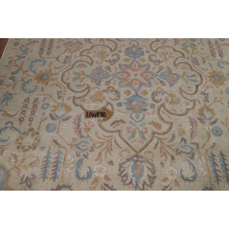 Floral Tabriz Persian Rug Hand-Knotted Traditional Wool Carpet - 7'0"x 10'8"