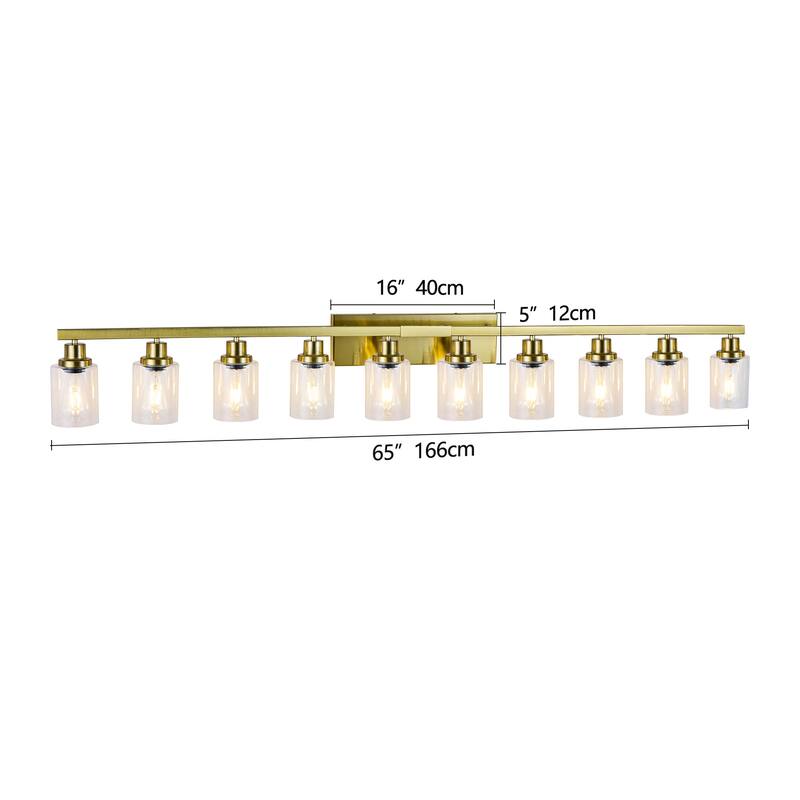 10-Light Vanity Lights for Mirror, 52 inch Modern Bathroom Wall Lighting for Bedroom, Living Room
