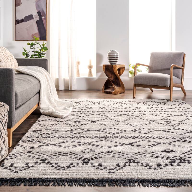 Nuloom Jaycee Abstract Soft Shaggy Textured Fringe Area Rug