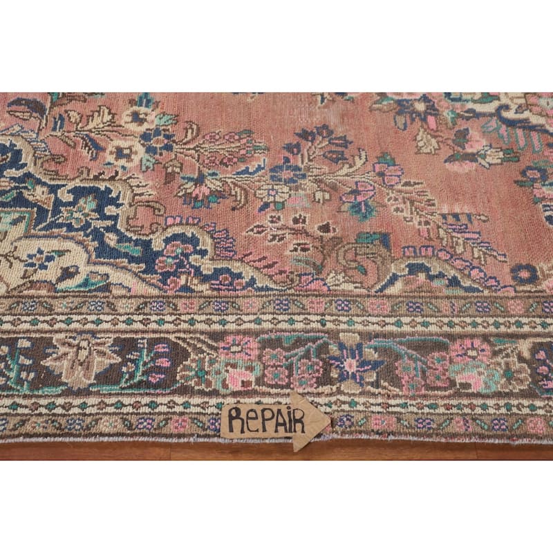 Hamedan Persian Vintage Rug Hand-Knotted Wool Carpet - 6'9"x 10'0"