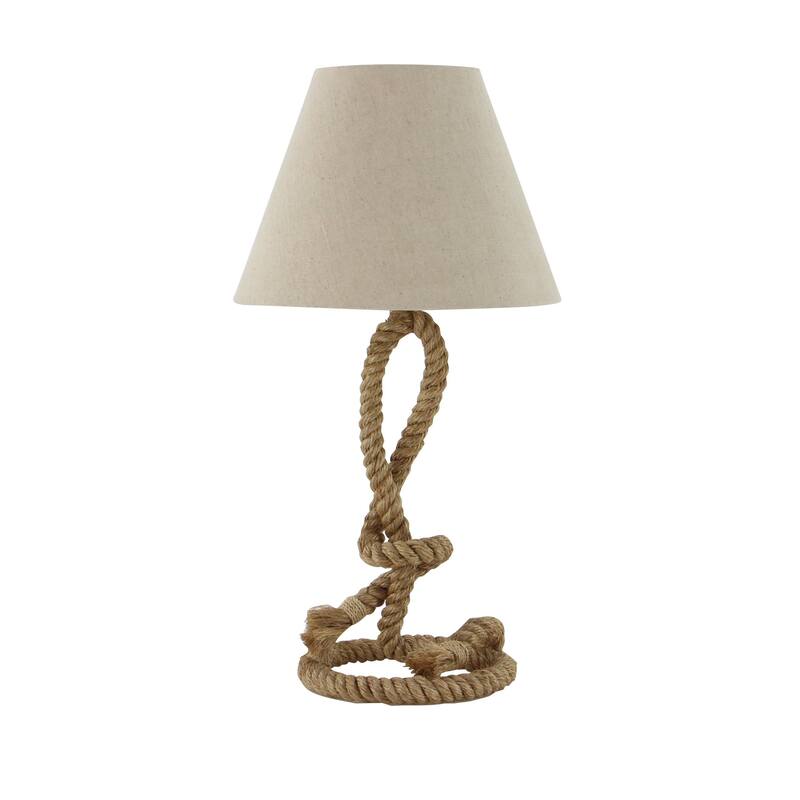 Jute Rope Twisted Rope Room Table Lamp - Brown - Roche River Decor