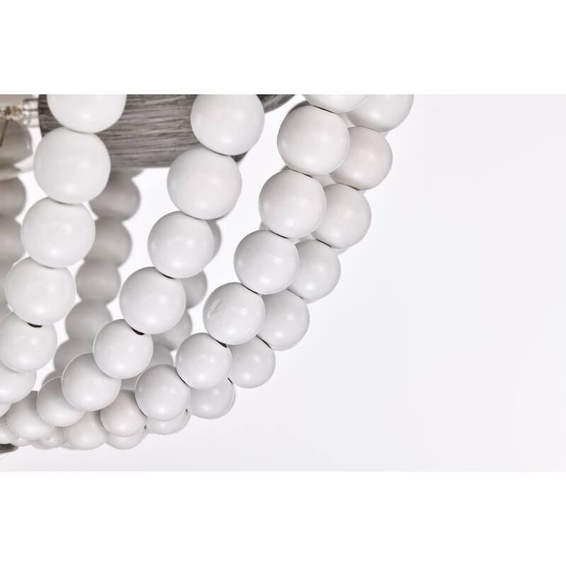 Monic 13 Inch White Beads Flush Mount 2-Light