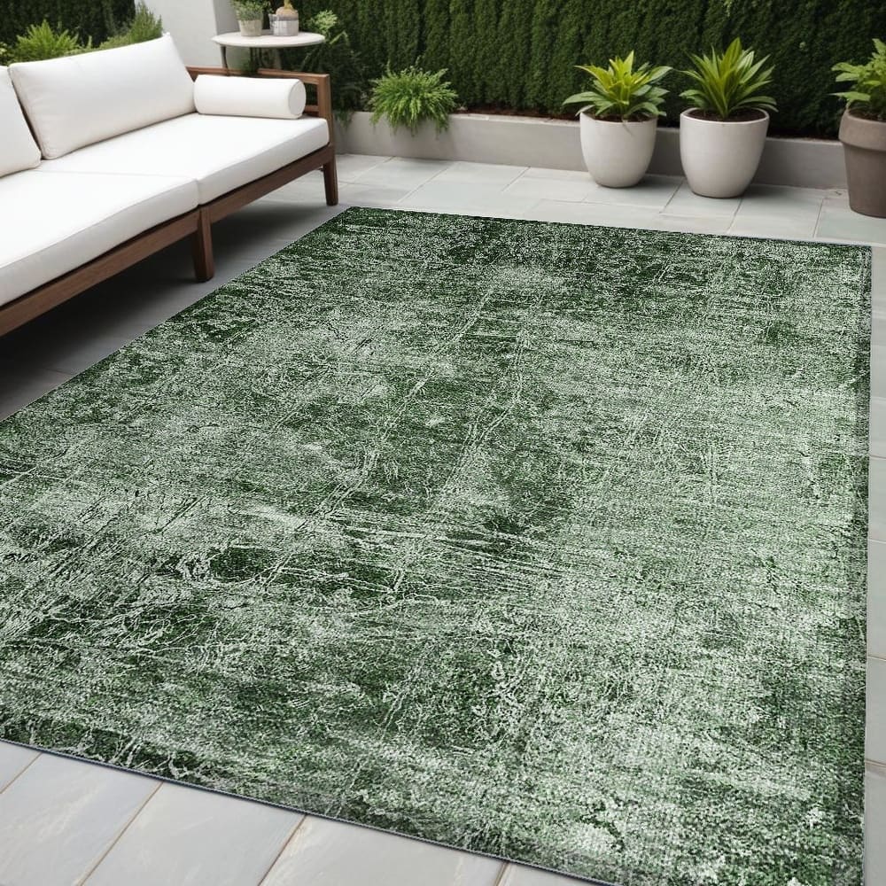 Fari Artistic Abstract Weather Resistant Classic Meets Modern Outdoor Rug