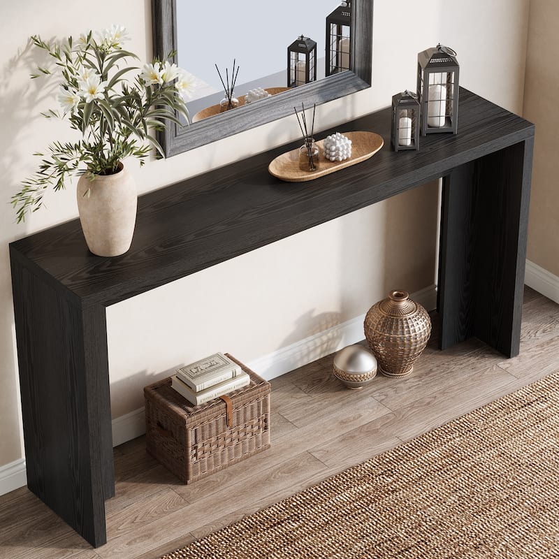 55.1-Inch Wood Long Console Table Sofa Table for Entryway Living Room