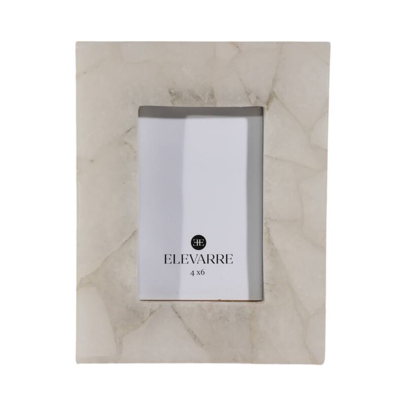 Quartz Rectangular Decorative Photo Frame - White