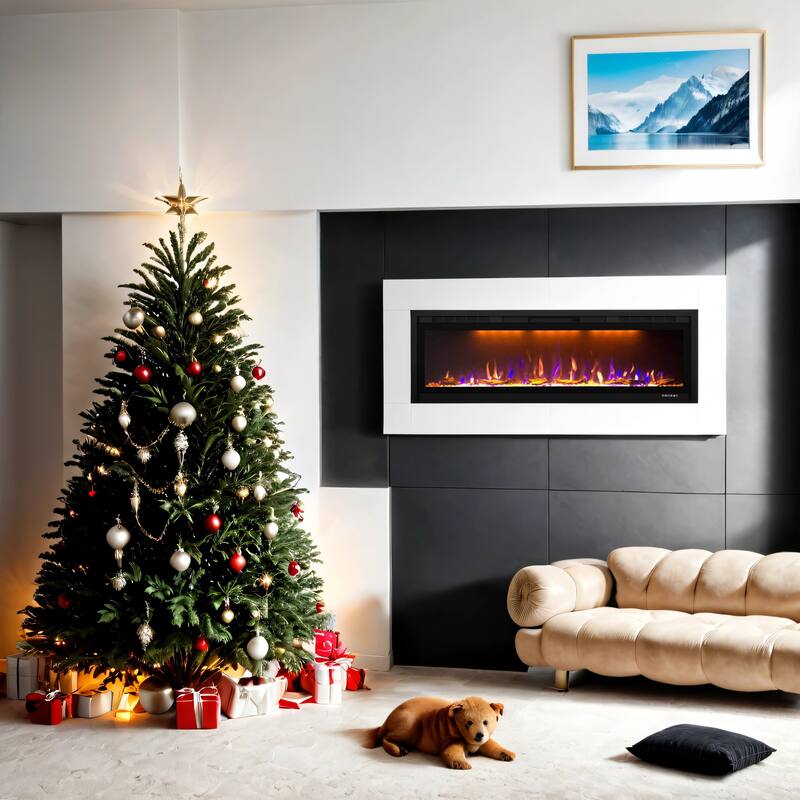 Smart 50” WiFi-Enabled Electric Fireplace, in-Wall Recessed