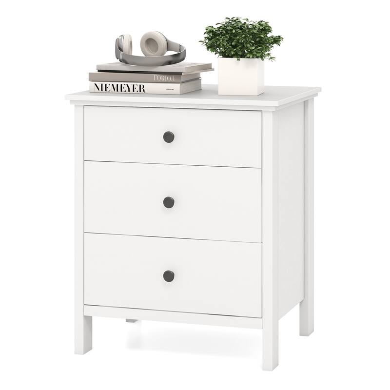 Modern 3-Drawer Nightstand Bedside Table with Storage Space - 22" x 18" x 26"
