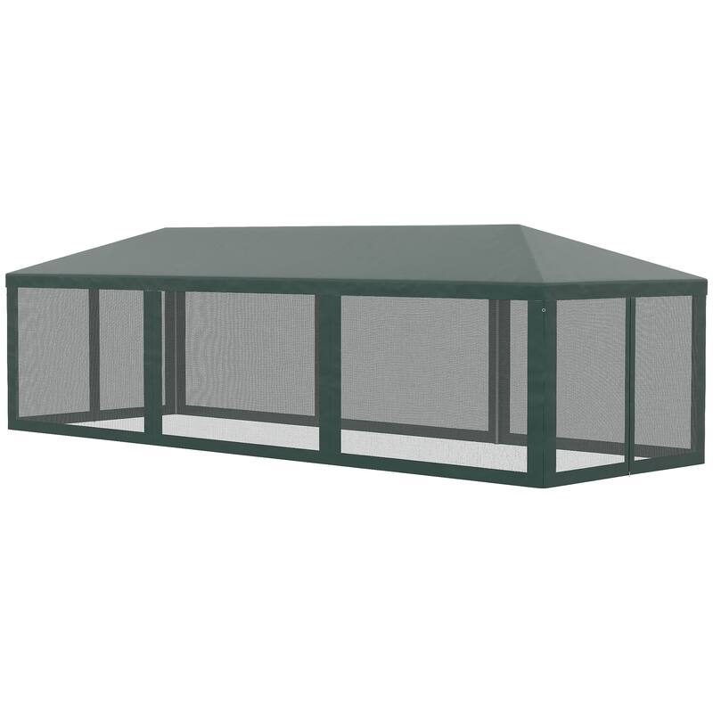 10' x 28' Party Tent Canopy with 8 Removable Mesh Sidewalls