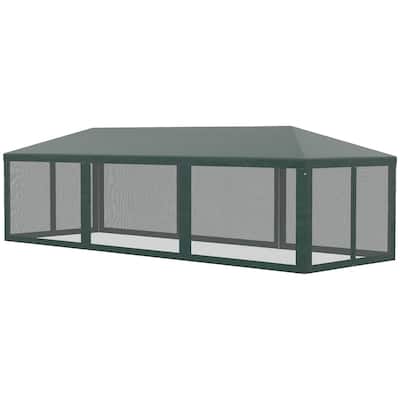 10' x 28' Party Tent Canopy with 8 Removable Mesh Sidewalls