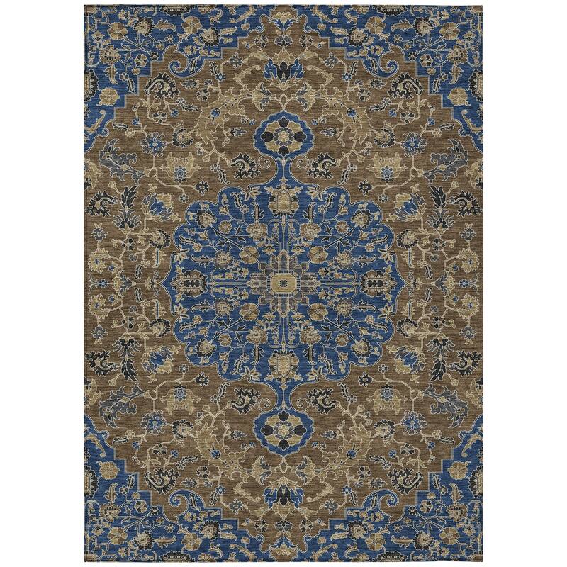 Machine Washable Indoor/ Outdoor Traditional Savannah Chantille Rug